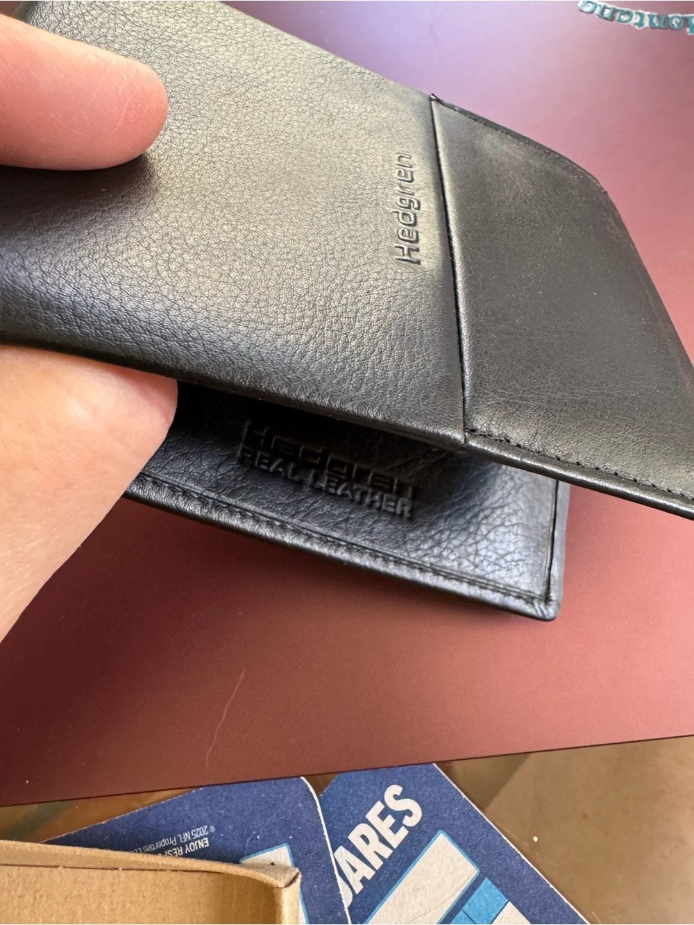 New in box, Hedgren Black Leather Men's Bifold Wallet
